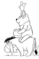 A coloring page of winnie the pooh - group
